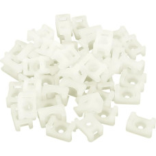 sourcing map 50 Stk. Weiß Plastik Schraube Halterungen Sättel Basen Kabelbinder Wiege Halter de