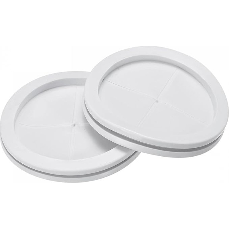 sourcing map 4 x 100mm Diameter Round Double Sided White Rubber Seal for Wire Protection