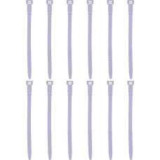 uxcell 12 Pieces Silicone Zip Ties 7 Inch Reusable Wire Ties Elastic Cable Cord Organiser Straps for Cords Wire USB Charge Management Food Storage, Lavender