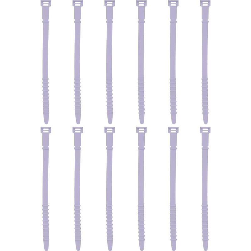 uxcell 12 Pieces Silicone Zip Ties 7 Inch Reusable Wire Ties Elastic Cable Cord Organiser Straps for Cords Wire USB Charge Management Food Storage, Lavender