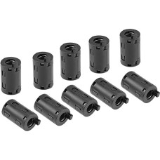Sourcing Map 11mm Ferrite Cores Ring Clip On RFI EMI Noise Reduction Filter Cable Clip Black Pack of 10