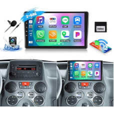 2G + 64G 8 branduolių CAMECHO Android 13 automobilinis radijas Fiat Panda 2003-2012 m. su Navi Carplay Android Car Wireless, dvigubas DIN su 9 colių ekranu su RDS/FM MirrorLink Bluetooth 5.0/DSP + AHD Galinis vaizdas