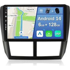 YUNTX [6GB+128GB] Android 12 automobilinis radijas Subaru Forester/Impreza 2007-2012 m. [Integruotas CarPlay/Android Car/DSP/GPS] 9 colių IPS 2.5D kamera + MIC-DAB/Mirror Link/Bluetooth 5.0/3. 60 kamera/vairo valdymas