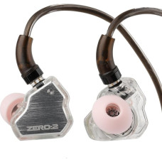 LINSOUL 7Hz x Crinacle Zero:2 In-Ear Monitor, atnaujintas 10 mm IEM su dinaminiu garsiakalbiu, laidinės ausinės, žaidimų ausinės, OFC IEM kabelis su mikrofonu muzikantams (su mikrofonu, sidabrinės spalvos)