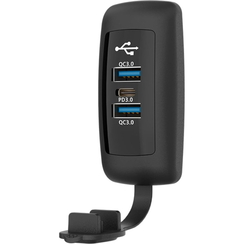 Automobilinis įkroviklio adapteris, USB automobilinis įkrovimo lizdas, 12V/24V USB lizdo įkrovimo lizdas, QC2.0/3.0/4.0, PD2.0/3.0, 48W, dvigubas QC3.0 USB A ir PD3.0 tipo C USB lizdo skydelis, skirtas 12V/24V automobiliui, valčiai, kateriui