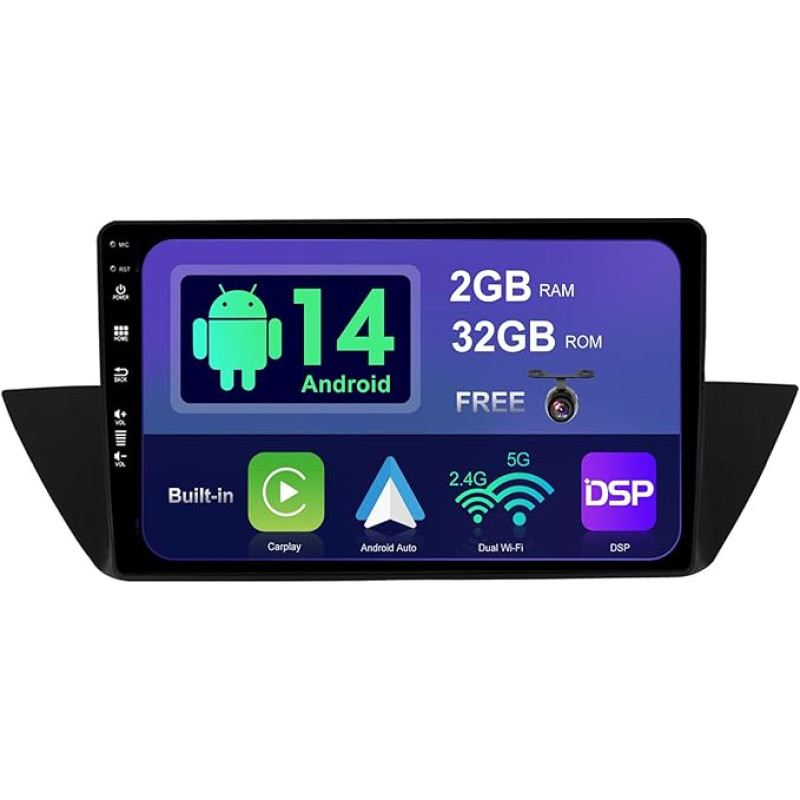 SXAUTO Android 12 IPS automobilinis radijas BMW X1 E84 (2009-2015 m.) - Integruotas CarPlay / Android Car - atbulinės eigos kamera - 2G + 32G - Valdymas vairu DAB Fast Boot WiFi Bluetooth - 2 DIN 10,1 colių