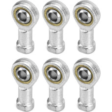 QWORK® 6 vnt. pakuotė, 8 mm jungiamosios galvutės sferiniai guoliai, M8 x 1,25 sferiniai slydimo guoliai, metrinis vidinis sriegis, dešinysis sriegis, savaime sutepantys sferinius strypų galus