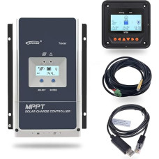 EPEVER MPPT valdiklis 60A 150V PV su neigiamu įžeminimu, tinkamas 12/24/36/48V akumuliatorių sistemai, skirtas sandariems geliniams AGM akumuliatoriams (Tracer6415AN)