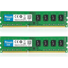 DDR3/DDR3L stacionarioji atmintis RAM 8GB rinkinys (2x4GB) 1600MHz CL11 U-DIMM Wlizedle PC kompiuterio atminties modulis PC3L-12800 240-Pin 1.35V/1.5V Non-ECC Unbuffered 2Rx8 Upgrade stacionarioji atmintis kompiuteriams, žalias