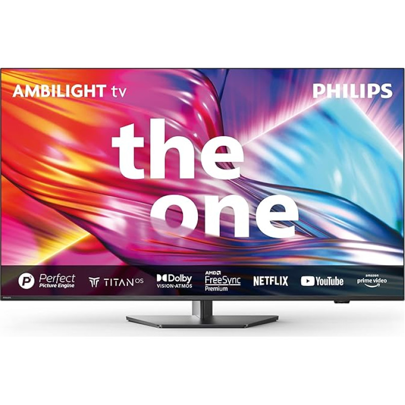 Philips Ambilight 65PUS8909 4K LED Smart TV - 65-Zoll Display mit Pixel-präziser Ultra HD Titan OS Plattform und Dolby Atmos-Klang. Funktioniert mit Alexa und Google Sprachassistent – Anthrazitgrau