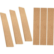 GRIRIW Pack of 6 Self-Adhesive Cork Strips Cork Board Frameless Memo Board Strips Cork Slat Strips Pin Board Strips Wall Cladding Wall Padding Memo Board Strips Cork Office Accessories