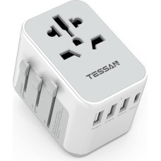 TESSAN Travel Adapter Worldwide, Universal Travel Plug with 3 USB, 1 USB C and 1AC Socket, International Socket Adapter, Universal Adapter for Germany, USA, England, Thailand, Italy, Australia