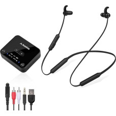 Avantree HT4186 Wireless Neckband Headphones for TV, PC with Bluetooth Transmitter (Optical, RCA, AUX) Plug & Play, No Delay, Ideal for Seniors