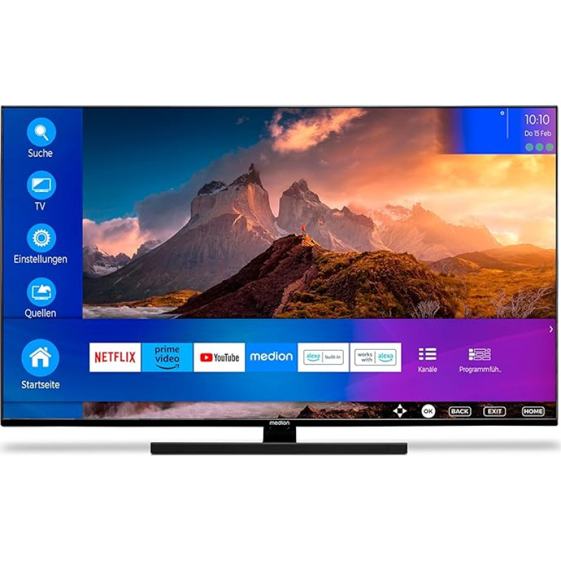 MEDION X14323 (MD 30960) 108 cm (43 Inch) QLED TV (Smart TV, 4K, Dolby Vision HDR, Dolby Atmos, Netflix, Prime Video, PVR, Bluetooth, MEMC, Micro Dimming)