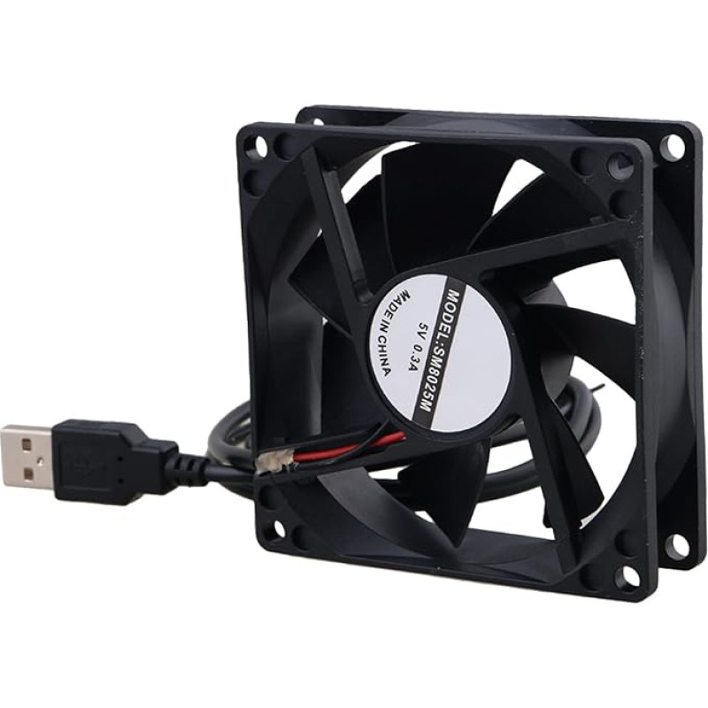 BQLZR Black 8CM 8025 USB Power Ball Bearing Computer Case Cooling Fan 5V 1300RPM