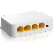 NICGIGA 1 in 3 Out Gigabit PoE Extender, 3 prievadų PoE kartotuvas 100 metrų (328 pėdų), IEEE 802.3af/at maitinimo per Ethernet PoE dalytuvas 3 PoE įrenginiams, pvz., IP kameroms, IP telefonams, belaidžiams prieigos taškams