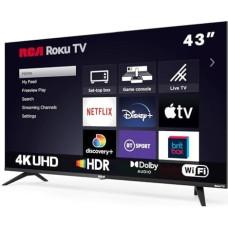 RCA 43 Inch (108 cm) Smart TV with WiFi, UHD 4K, Roku TV, Triple Tuner DVB-C/S/S2/T/T2, HDR10 HLG, RK43UN1, 2024 (Only for Germany)