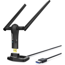 BrosTrend AC1200 USB WiFi Stick, WiFi Adapter for Desktop Laptop PC with Windows 11/10/8/7 High Range, Dual WiFi up to 867Mbps 5GHz, 300Mbps 2.4GHz, with Two 5dBi Antennas, USB3.0