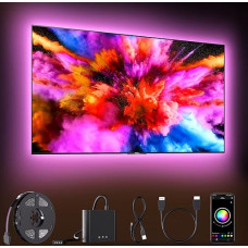 TV LED Backlight with HDMI Sync Box, Backlight Support of 1080P @ 60Hz Pure Colour Lighting Effect, App Control, Ambient Lighting for PCs Under 65 Inches