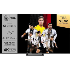 TCL 75T8A 75 Inch TV, QLED, HDR 1000 nits, Full Array Local Dimming, IMAX Enhanced, 144Hz VRR, Dolby Vision and Atmos TV, Supported by Google