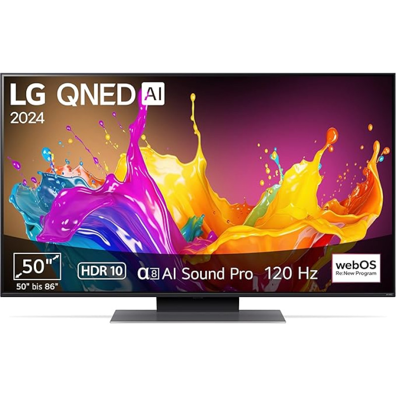 LG 50QNED86T6A TV 50 Inch (127 cm) QNED TV (α8 4K AI Processor, webOS 24, HDR10, up to 120 Hz) [Model Year 2024]