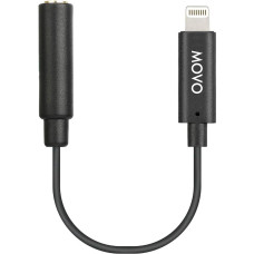 Movo IMA-1 3.5mm TRRS Microphone Adapter Cable to Lightning Connector Dongle Compatible with Apple iPhone, iPad, Smartphones and Tablets, Optimized for Microphones/Pro Audio, Black