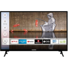 Techwood H32T60F 32 Inch TV/Smart TV (HD Ready, HDR, LED, Triple Tuner, WiFi, Prime Video, Netflix, HDMI, USB) [2022], Black