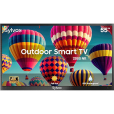 SYLVOX Pool Pro 55 Inch Outdoor TV with 4K UHD, 2000nit Brightness, IP55 Waterproof, Voice Assistabt, Outdoor Smart Android Heel, Screen Mirroring Sun Readable