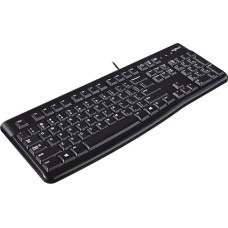 Logitech K120 Wired Keyboard for Windows, USB port, Silent Touch, rugged, splash-proof, Adjustable keyboard stand, Belgian AZERTY layout - Black