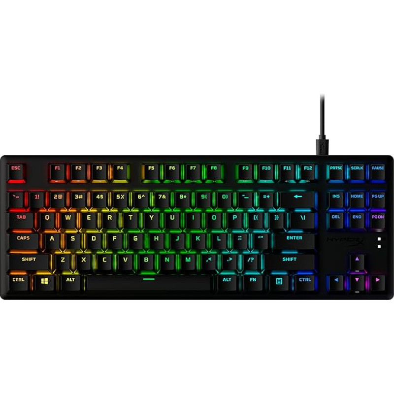 HyperX Alloy Origins Core PBT - TKL Mechanical Gaming Keyboard, PBT Keycaps, RGB Lighting, Compact, Aluminum Case, Customisable with HyperX NGENITY, Onboard Memory - HyperX Tactile Aqua Switch