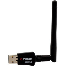 Octagon WL618 Optima WLAN 600 Mbps + 2dBi antena USB 2.0 adapteris su 2.4 ir 5G Dual Band, VU+, Gigablue, Protek ir kitais palydoviniais imtuvais su Linux E2 OS ir kompiuteriu, juodas