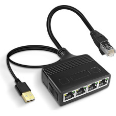 XMSJSIY Gigabit Ethernet Splitter RJ45 1 vyriškos ir 4 moteriškos lyties tinklo išplėtimo jungties adapteris 1000Mbps/100Mbps didelės spartos 8P8C LAN interneto išplėtimas Cat5/5e/6/7/8 (RJ45 1 vyriškos ir 4 moteriškos lyties)