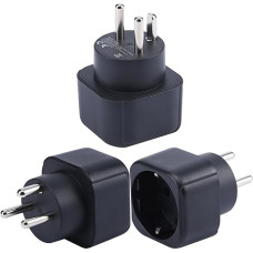 Europe to Denmark/Greenland Plug Adapter, EU Schuko Plug Fit to Danish/Greenlandic Socket, Europe/Germany/French Type C/E/F Plug to Type K Travel Plug Converter (Pack of 3)