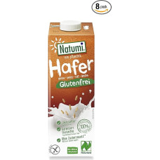 Natumi ekologiškas avižų gėrimas be glitimo, 8 x 1 l - Naturland sertifikuotas, be laktozės, be glitimo, be pridėtinio cukraus, ekologiškas, veganiškas, pagamintas iš vokiškų avižų, alternatyva be pieno