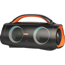 DOSS Extreme Boom+ Bluetooth Speaker Outdoor with Waterproof IP67, 100 W Stereo Sound, 10400 mAh Power Bank, Colour Light, USB-C, Music Box, Bluetooth Box for Camping, Pool, Beach, Garden - Orange