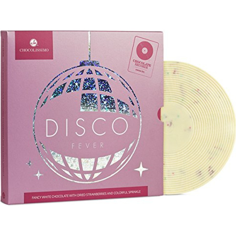 CHOCOVINYL DISCO - White Chocolate Record | Music Lovers Gift | Funny Chocolate Gifts | Gift Idea for Music Lovers | Musicians | Wife | Women | Mum | Girlfriend | Pink