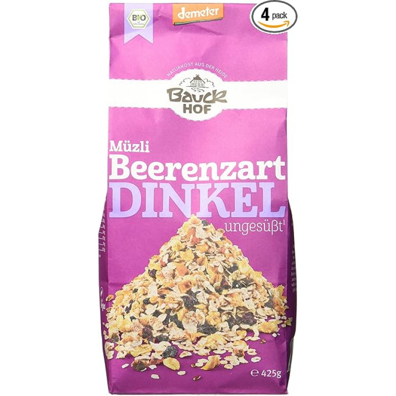 Bauckhof Demeter Spelt Muesli Berry Type 425 g Pack of 4