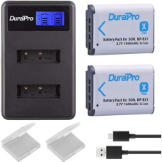 DuraPro NP-BX1 NP BX1 baterija + LCD dvigubas USB įkroviklis, skirtas 