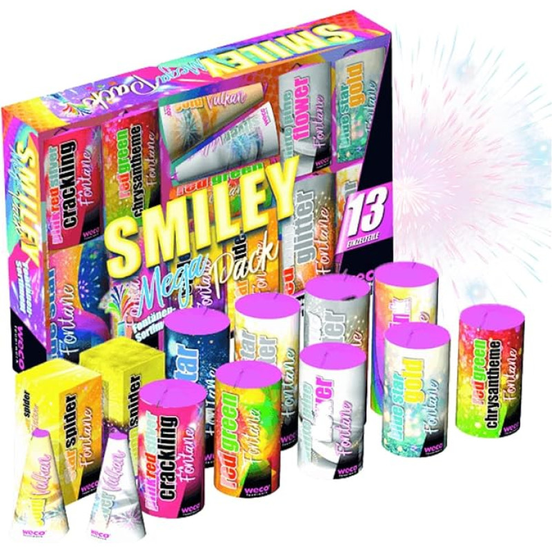 FLAME X BURN 8 XXL šypsenėlių rinkinys - idealiai tinka vaikams ir paaugliams - 2024 m. vakarėliams ir Naujųjų metų išvakarėms