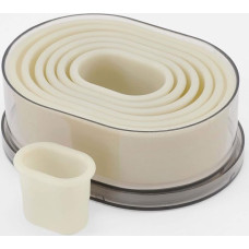 thermohauser 7 ovalių ir lygių baltų nailoninių pjaustytuvų rinkinys, kurių skersmuo 4,5-12,3 cm