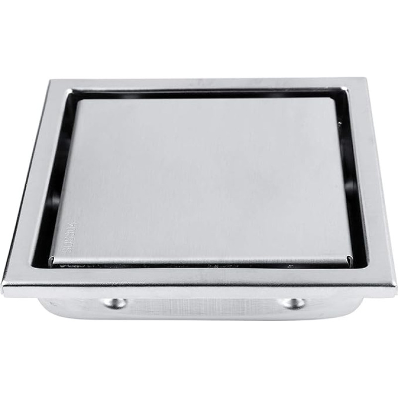 4.3 Inch Square Shower Floor Drain with Removable Cover, Square Stainless Steel Shape, Odourless Bathroom Floor Drain Waste Gate Shower Drain for Kitchen Bathroom Garage