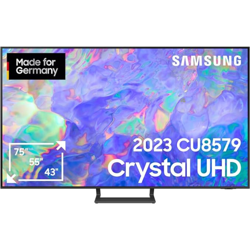 Samsung Crystal CU8579 TV, 55 Inches, Dynamic Crystal Colour, AirSlim Design, Crystal Processor 4K, Smart TV, GU55CU8579UXZG, German Model [2023]
