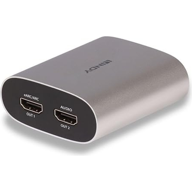 LINDY 38368 4K60 HDMI eARC ištraukiklis, garso ištraukiklis, HDMI 2.0, HDCP 2.3, 18 Gbit/s, HDR10+, 