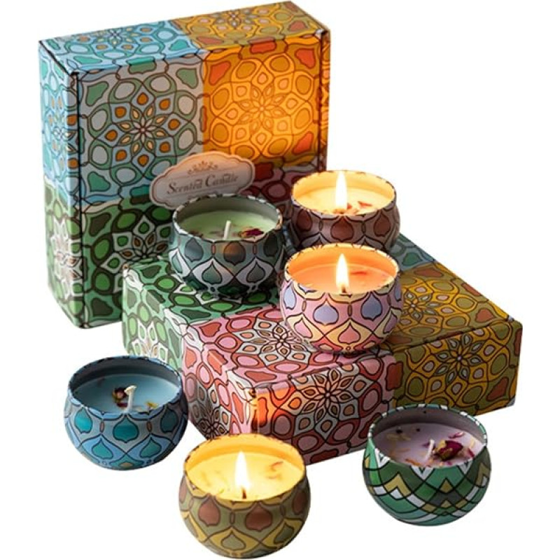 Gifts for Women, Pack of 4 Scented Candles Gift Set, Candles Christmas Gifts, Christmas Decoration, Scented Candles Made of Natural Soy Wax, Relaxation Gift for Women Aroma Therapy