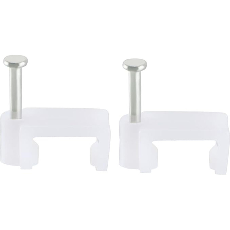 tiekimo žemėlapis 200 x plokščias kabelių spaustukas Vinys Koaksialinis Thumbtacks Vielos spaustukai 10 mm Wheiß DE DE