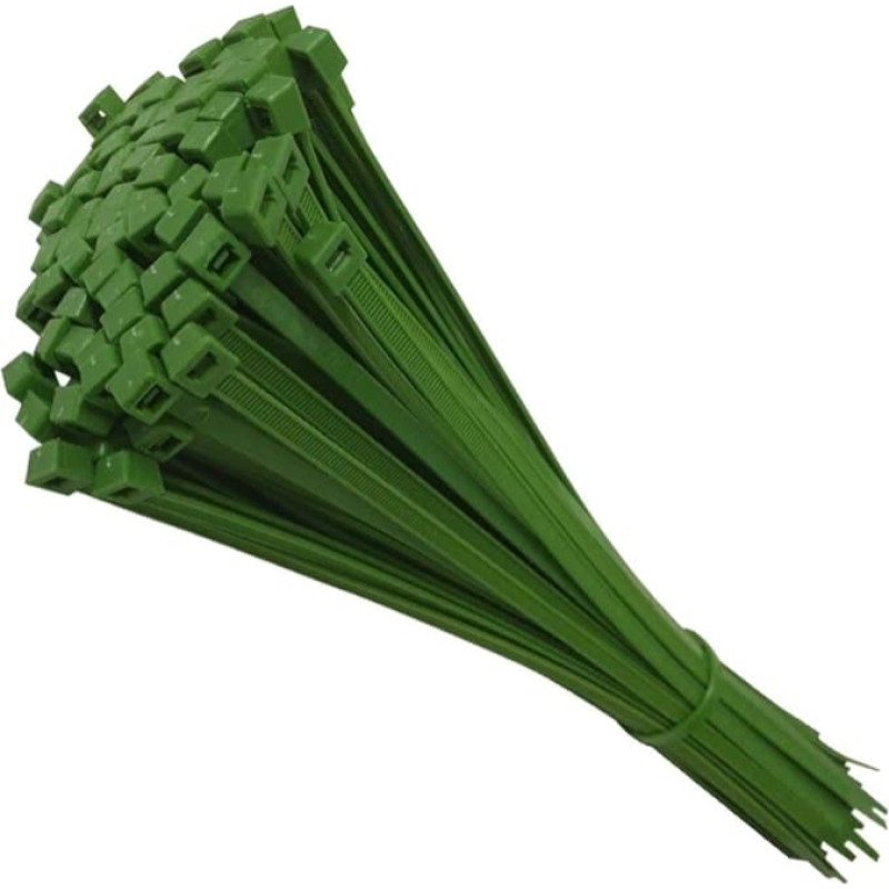 25 pakuotės tvirtų nailoninių plastikinių kabelių kaklaraiščių (vidutinio ilgio, 203 mm, žalios spalvos)