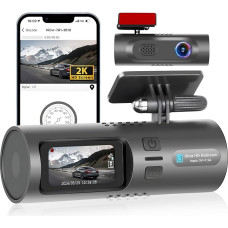 Ohradio 2K Dash Cam, 2K On-Board Camera, WiFi On-Board Camera, 1.5 Inch IPS Screen with 150° Wide Angle, Super Night Vision, G-Sensor, Loop Recording, 24-Hour Parking Monitoring