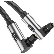 EMK 90 Degree Optical Cable, Optical Audio Cable, Toslink Cable, Fibre Optic Cable for Home Cinema, TV, Soundbar, Game Console, Blu-ray Player, Speaker, Projector, Amplifier (26 ft/8 Metres)