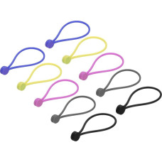 QUARKZMAN Magnetic Cable Clips, 7.5 Inches x 0.5 Inches Deep, 5 Colours, Magnetic Cable Organiser, Cable Ties, Reusable Cable Ties for Home, Kitchen, Office, Pack of 10