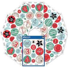 AVERY Zweckform lipdukai Advento kalendoriaus numeriai (pagaminti Vokietijoje, lipdukai Kalėdos, lipdukai Kalėdos, lipnūs Advento numeriai 1-24, 